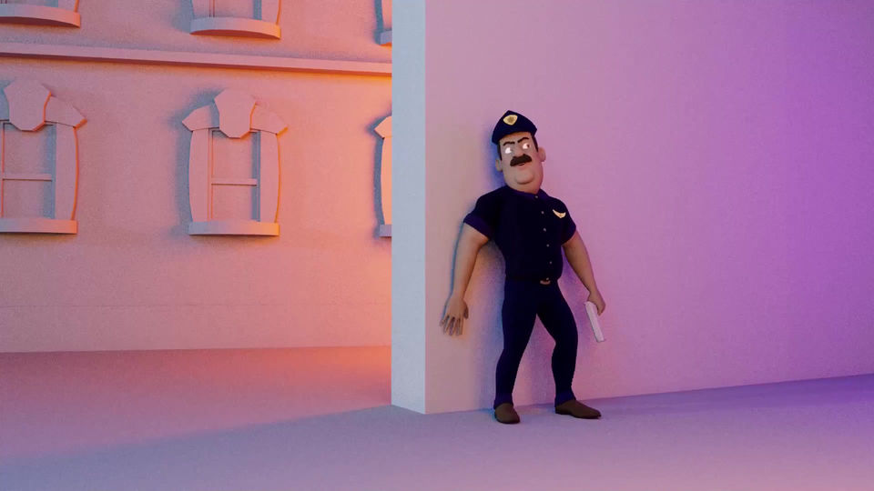 Animation d'un policier